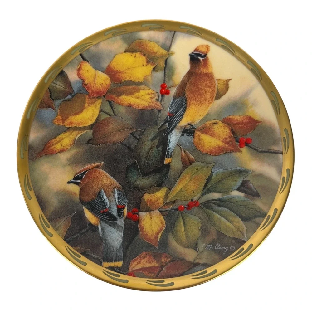 Lenox Among the Berries Catherine McClung Cedar Waxwing Collector Plate 1992